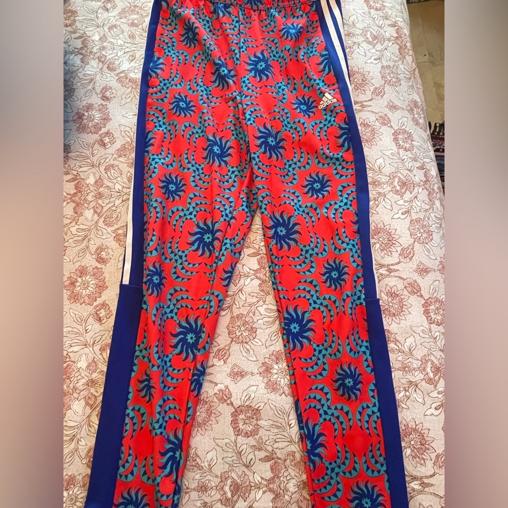 Adidas Red and Blue Swirl Track Pants